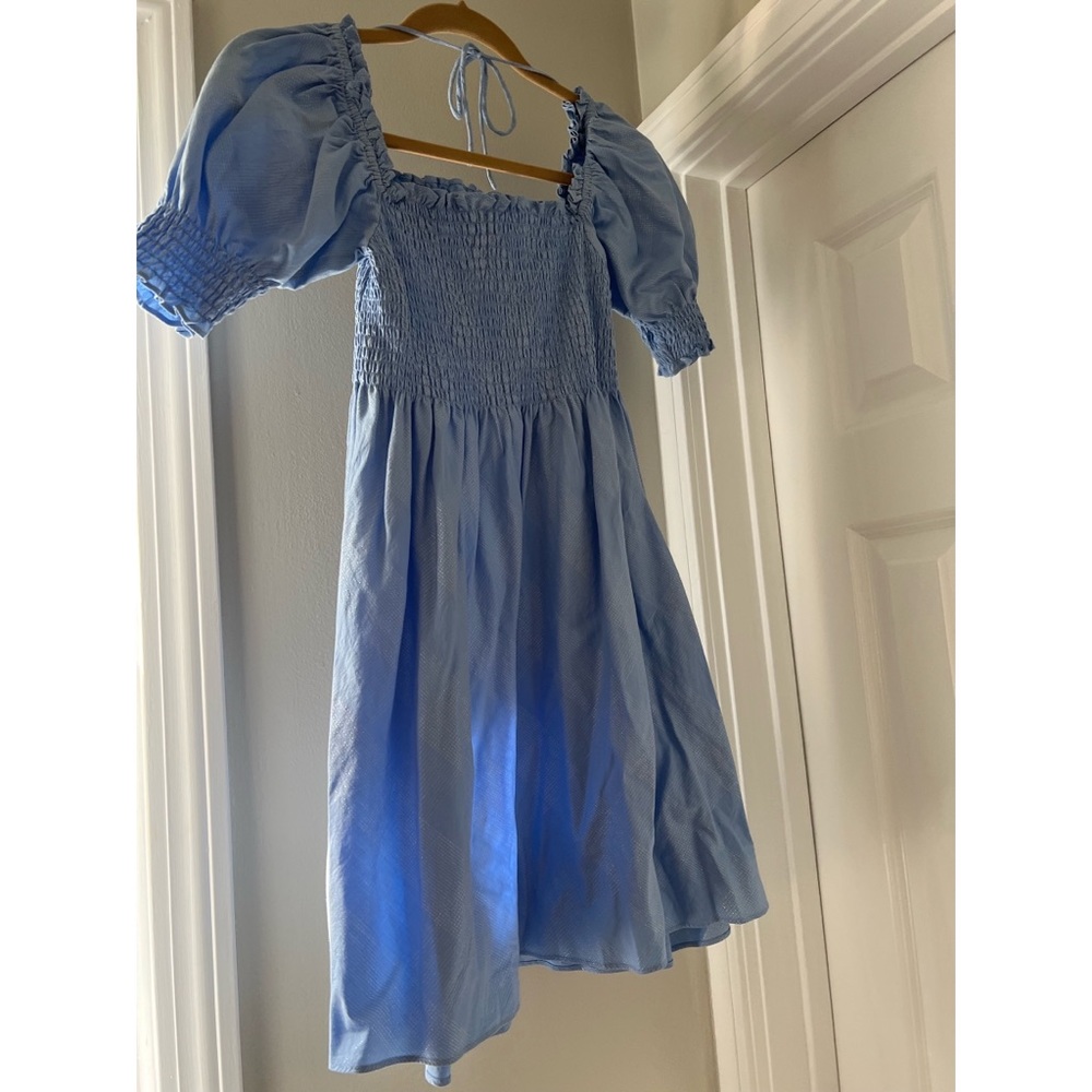 Hill House Home Athena Nap Dress light blue glitter check
